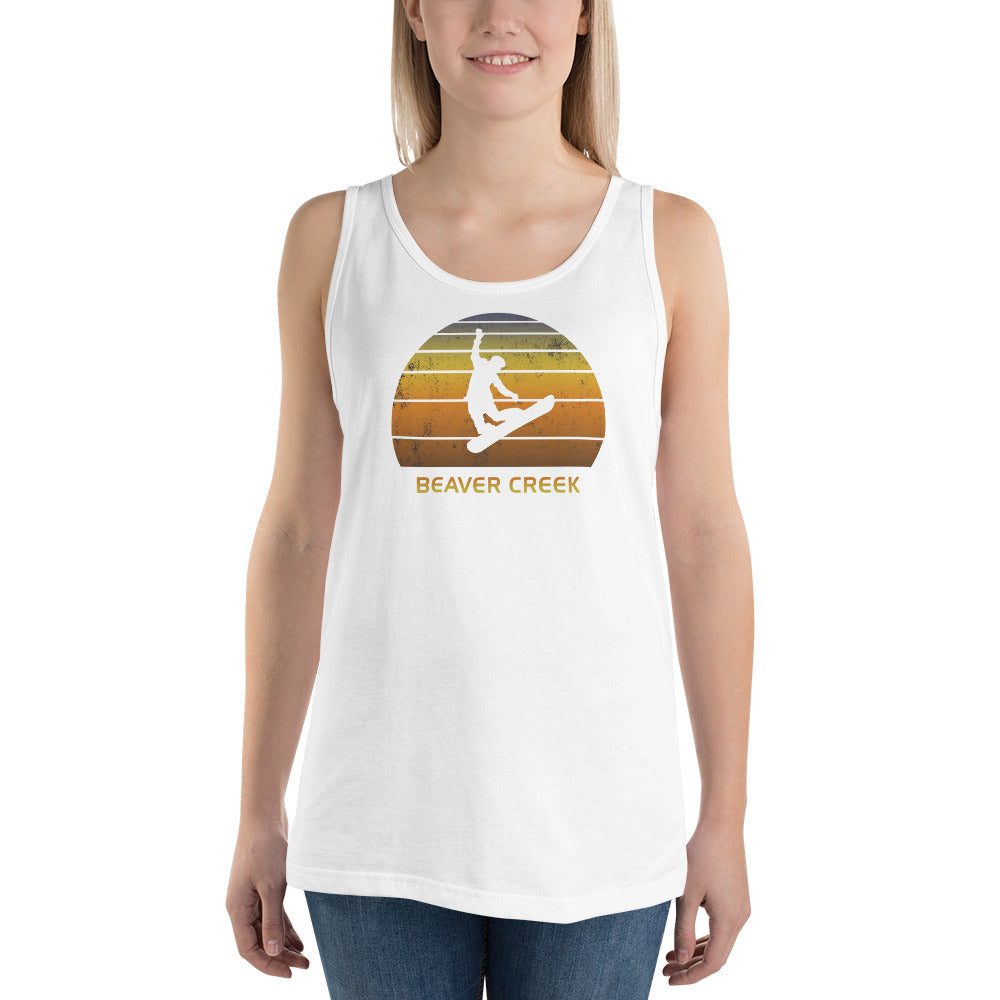 Retro Beaver Creek Colorado Snowboarding Fan Unisex Tank Top