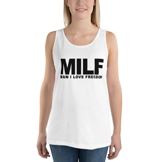 Funny MILF Military Service Freedom Joke Unisex Tank Top