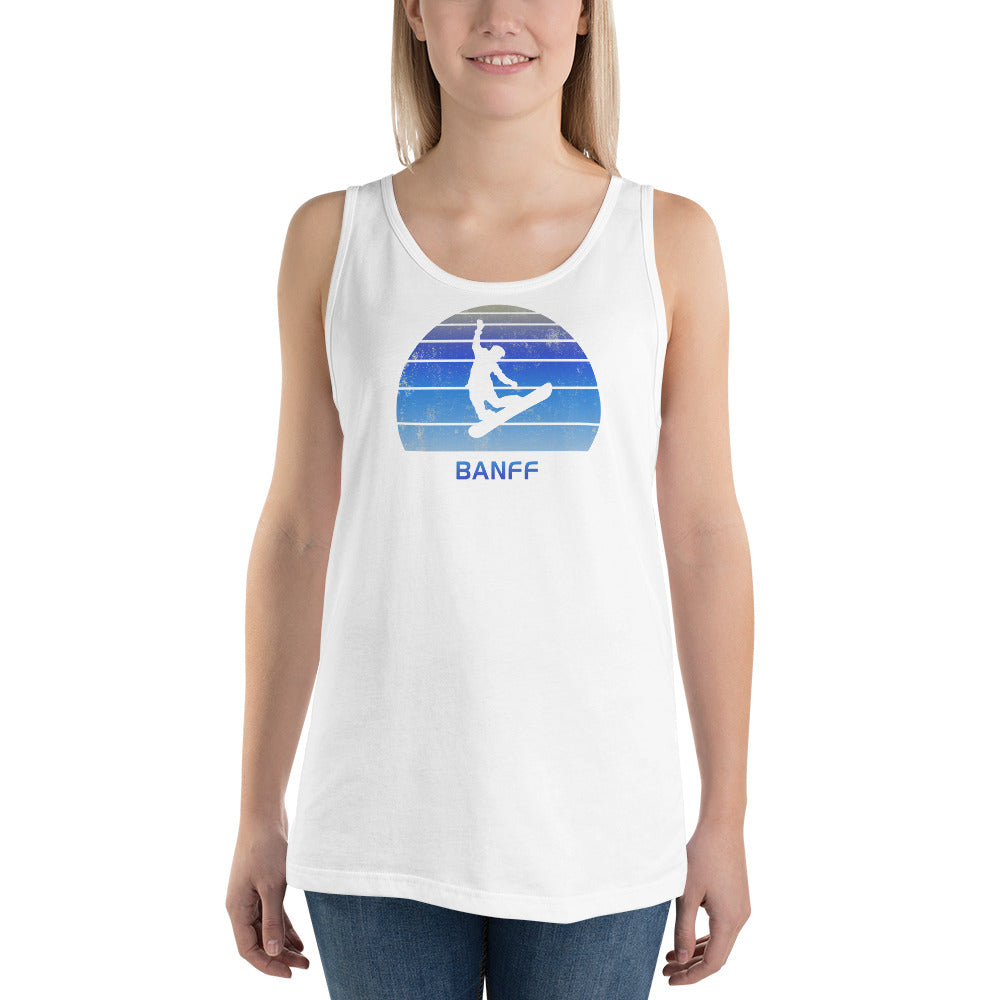 Retro Banff Canada Snowboarding Fan Unisex Tank Top