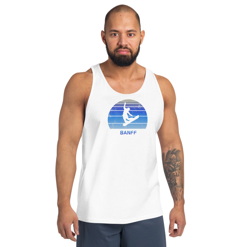 Retro Banff Canada Snowboarding Fan Unisex Tank Top