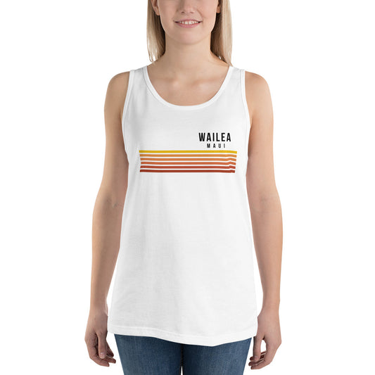 Retro Wailea Maui Hawaii Vacation Stripes Unisex Tank Top