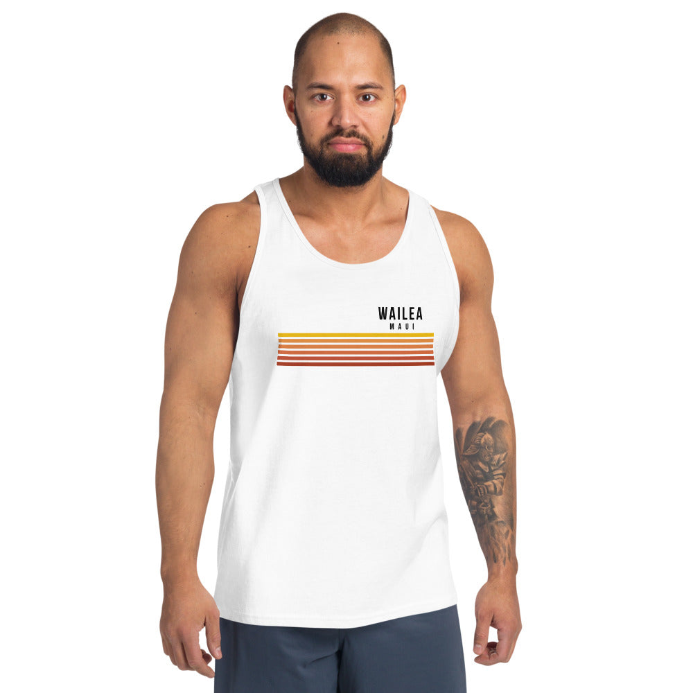 Retro Wailea Maui Hawaii Vacation Stripes Unisex Tank Top