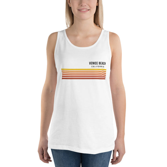 Retro Venice Beach California Vacation Stripes Unisex Tank Top