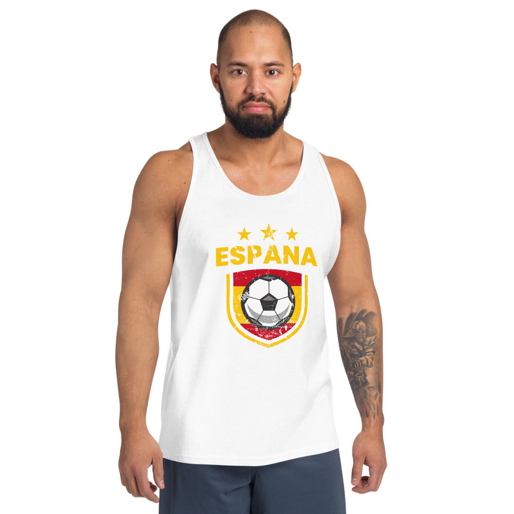 Retro Spain Soccer Team Football Fan Country Espana Spanish Flag Unisex Tank Top