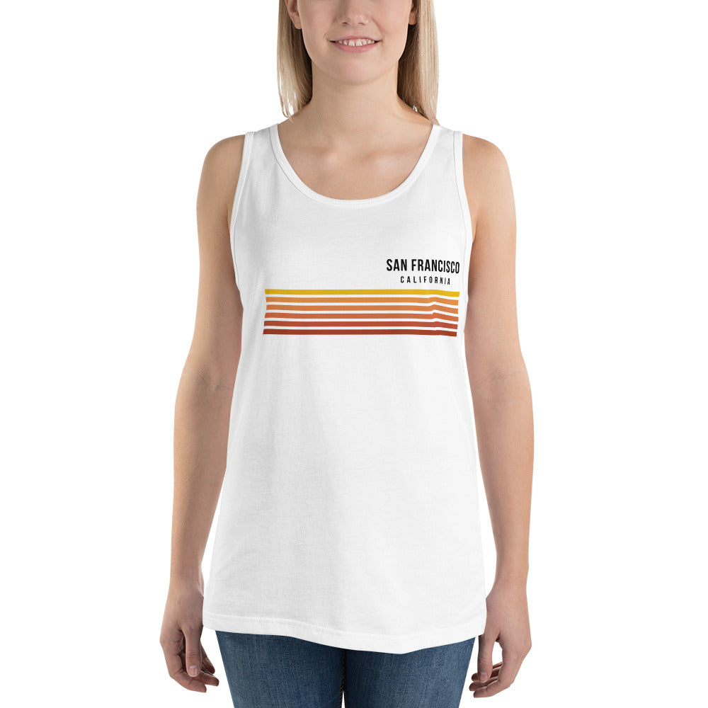 Retro San Francisco California Vacation Stripes Unisex Tank Top