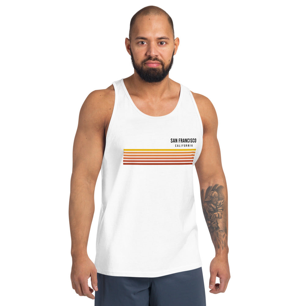 Retro San Francisco California Vacation Stripes Unisex Tank Top