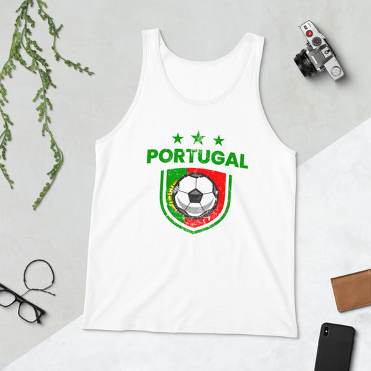 Retro Portugal Soccer Team Football Fan Country Portuguese Flag Unisex Tank Top