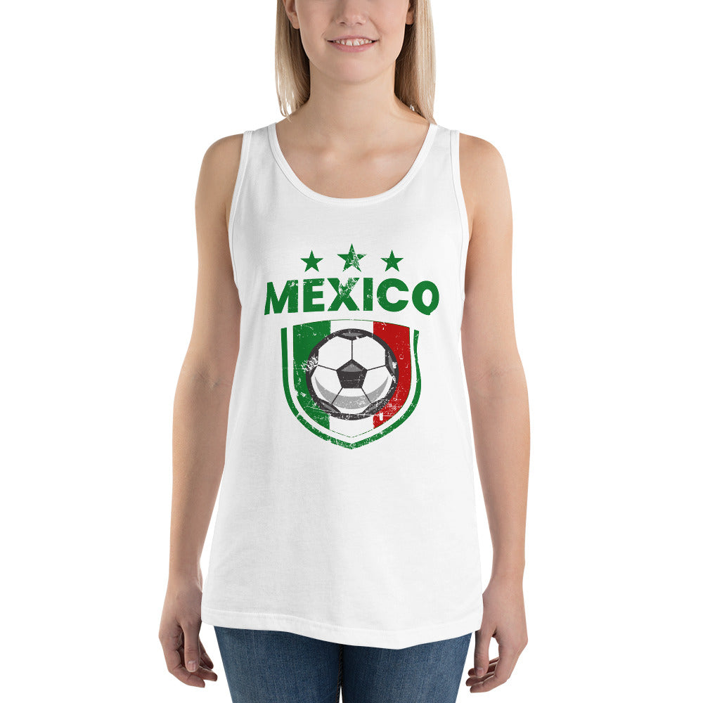 Retro Mexico Soccer Team Football Fan Country Mexican Flag Unisex Tank Top