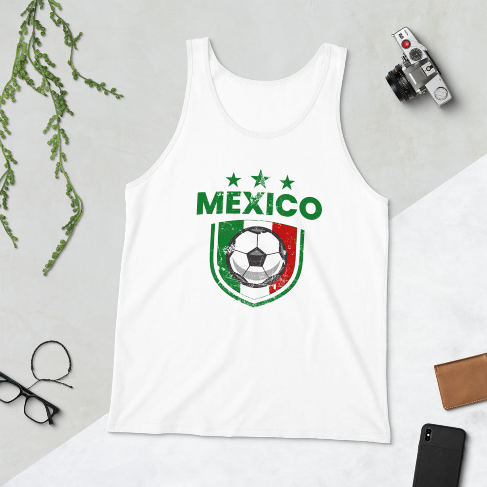 Retro Mexico Soccer Team Football Fan Country Mexican Flag Unisex Tank Top