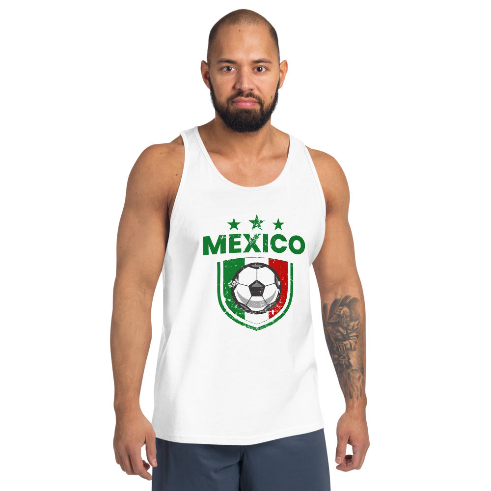 Retro Mexico Soccer Team Football Fan Country Mexican Flag Unisex Tank Top