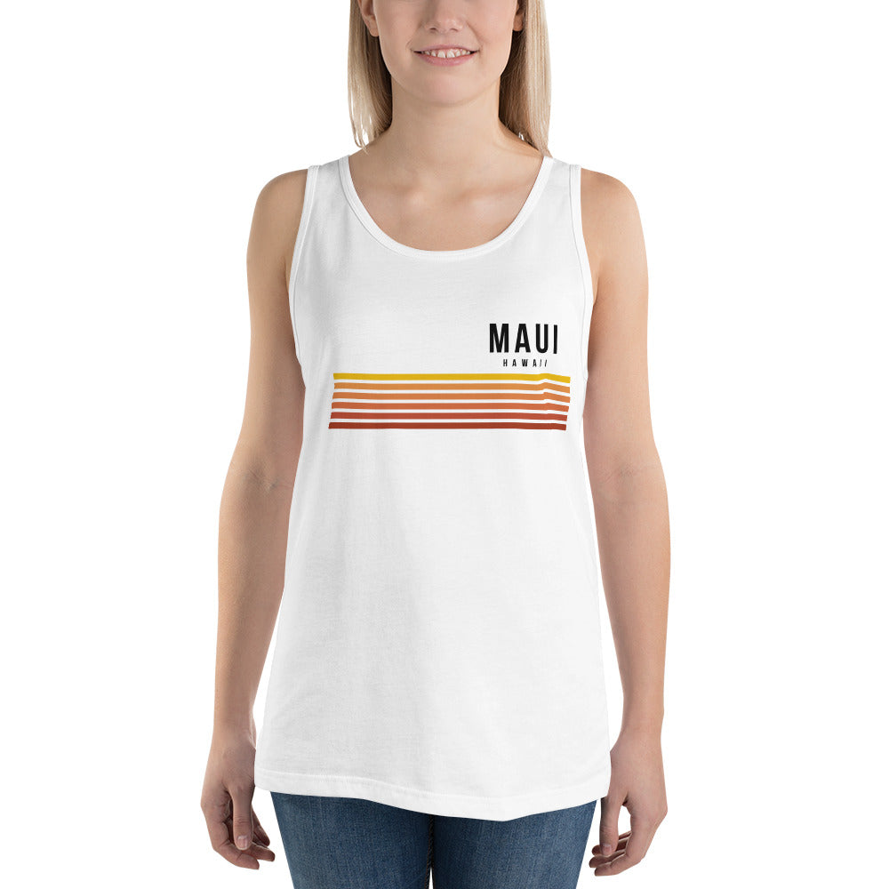 Retro Maui Hawaii Vacation Stripes Unisex Tank Top