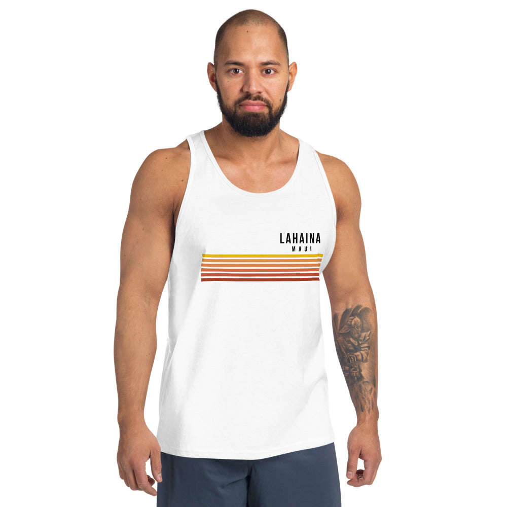 Retro Lahaina Maui Hawaii Vacation Stripes Unisex Tank Top