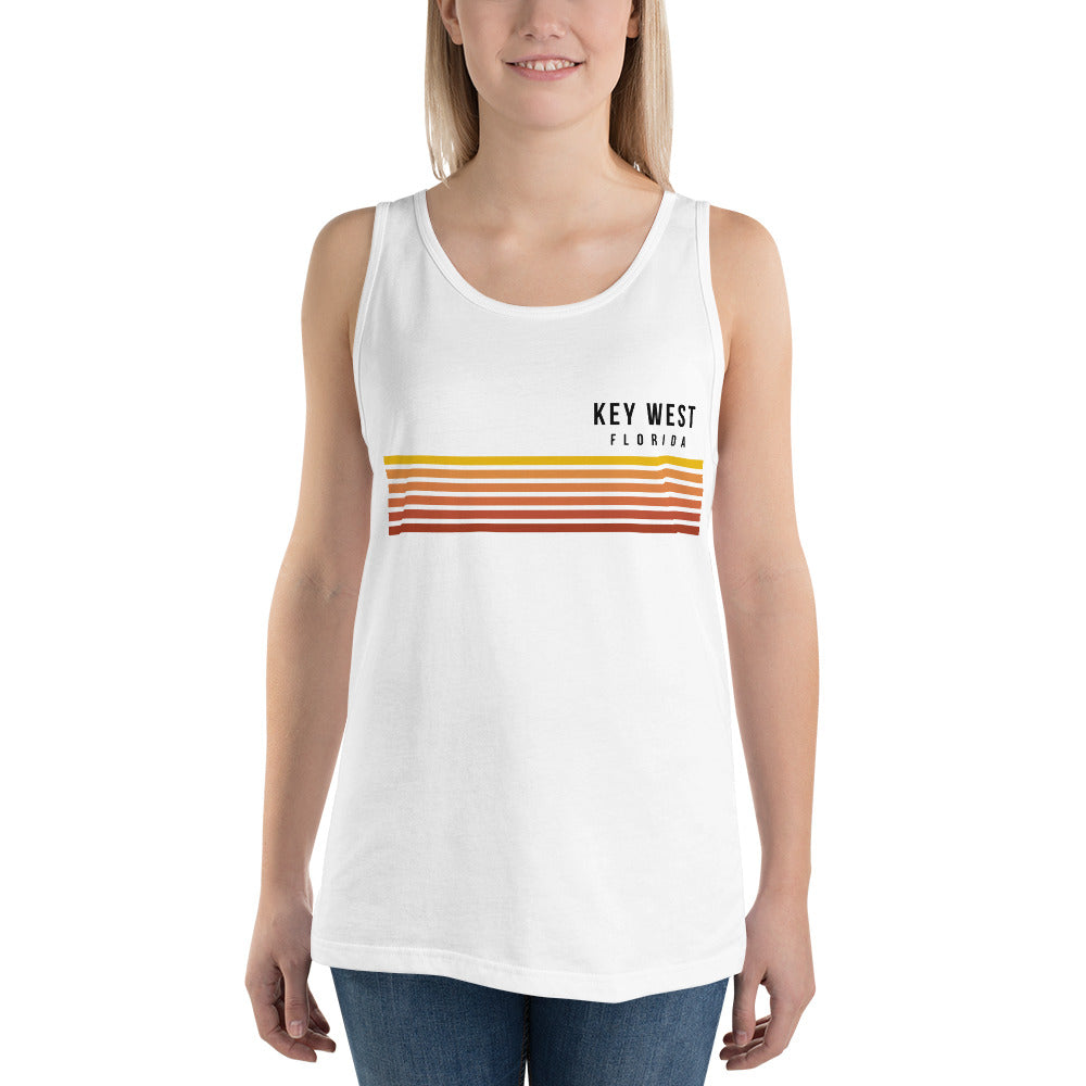 Retro Key West Florida Vacation Stripes Unisex Tank Top