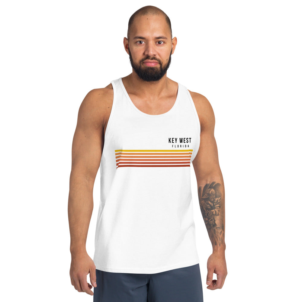 Retro Key West Florida Vacation Stripes Unisex Tank Top