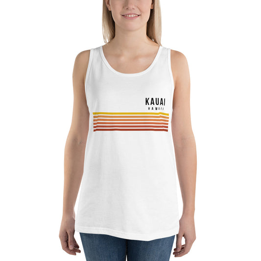 Retro Kauai Hawaii Vacation Stripes Unisex Tank Top