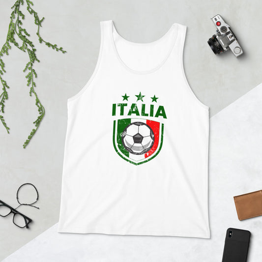 Retro Italy Soccer Team Football Fan Country Italian Italia Flag Unisex Tank Top