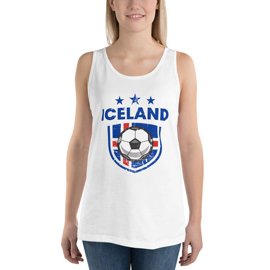 Retro Iceland Soccer Team Football Fan Country Icelandic Flag Unisex Tank Top