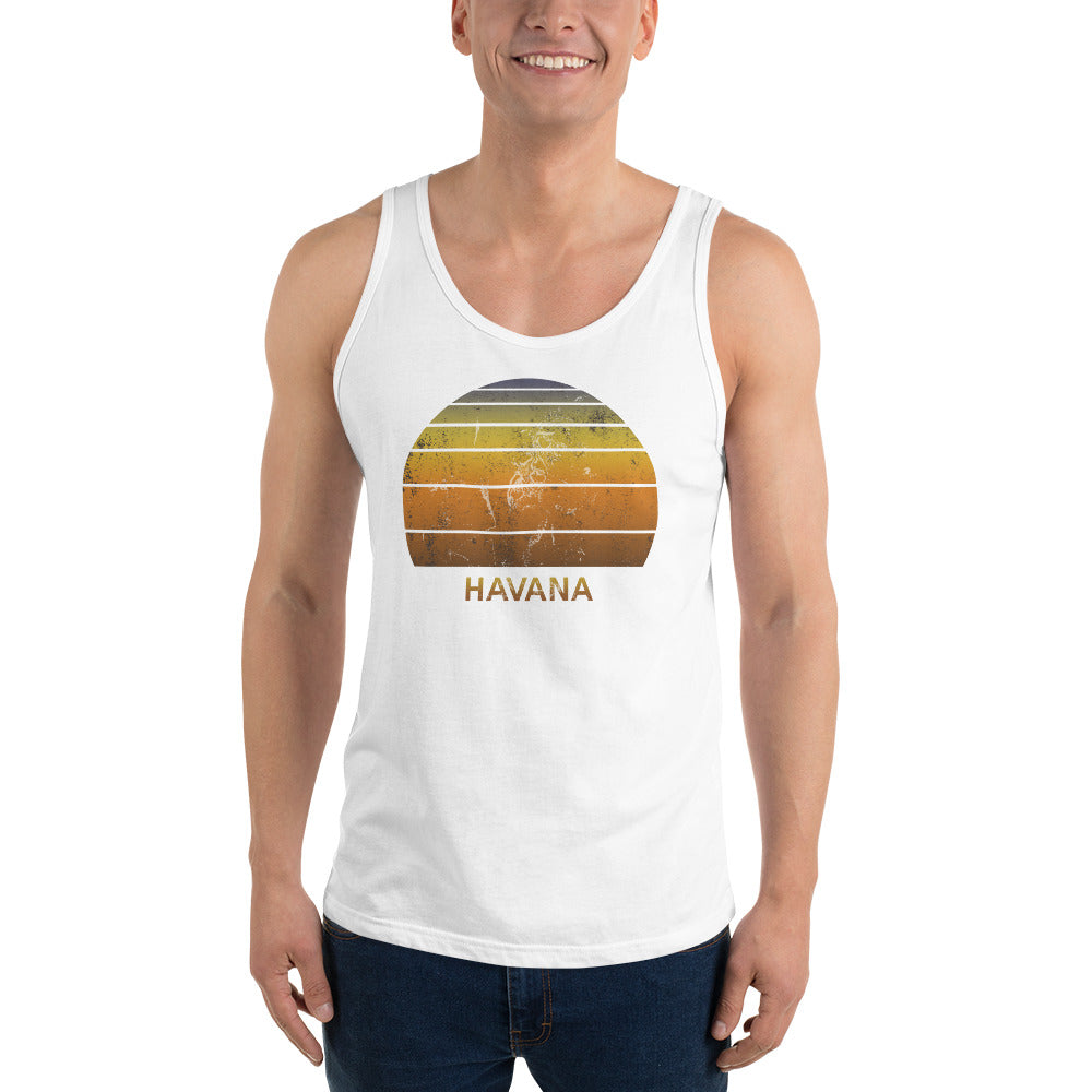 Retro Havana Cuba  Beach Vacation Souvenir Unisex Tank Top