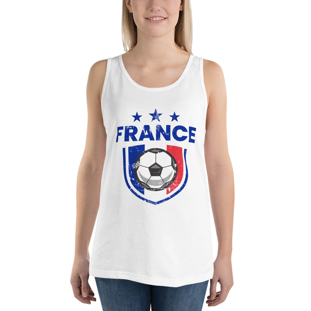 Retro France Soccer Team Football Fan Country French Flag Unisex Tank Top