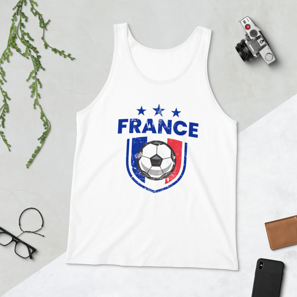 Retro France Soccer Team Football Fan Country French Flag Unisex Tank Top