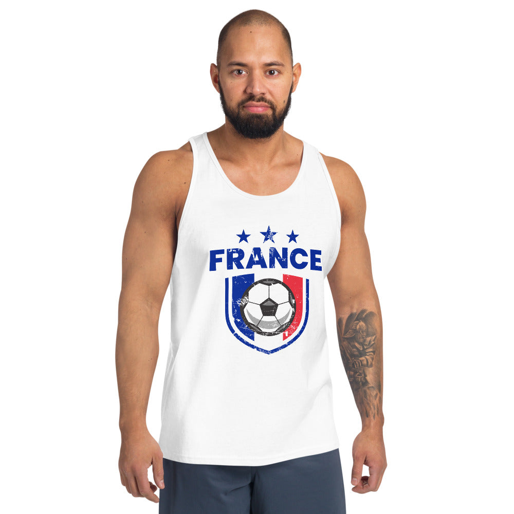 Retro France Soccer Team Football Fan Country French Flag Unisex Tank Top