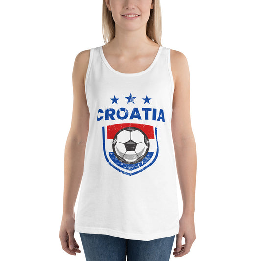 Retro Croatia Soccer Team Football Fan Country Croatian Flag Unisex Tank Top