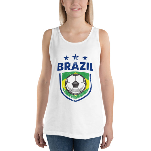 Retro Brazil Soccer Team Football Fan Country Brasil Brazilian Flag Unisex Tank Top
