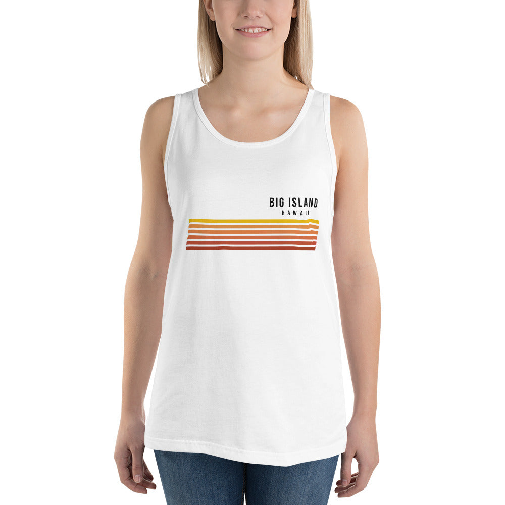 Retro Big Island Hawaii Vacation Stripes Unisex Tank Top