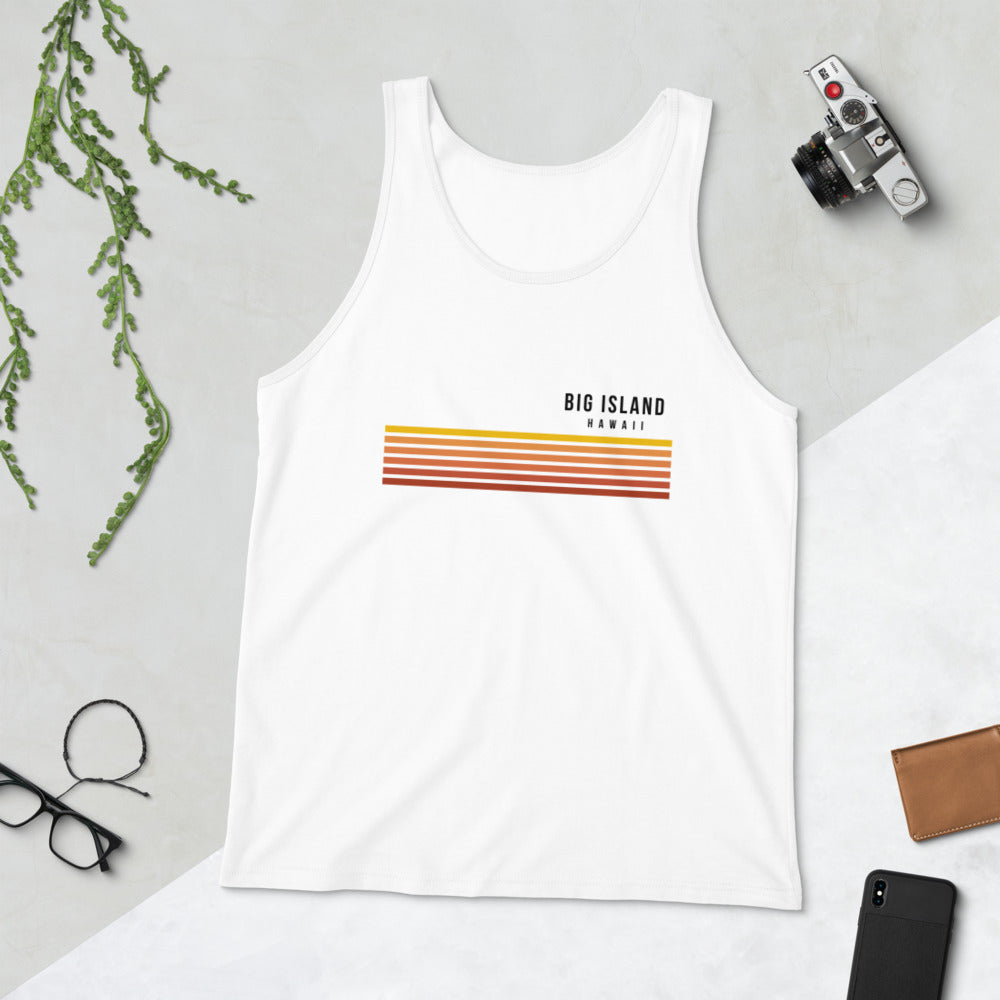 Retro Big Island Hawaii Vacation Stripes Unisex Tank Top