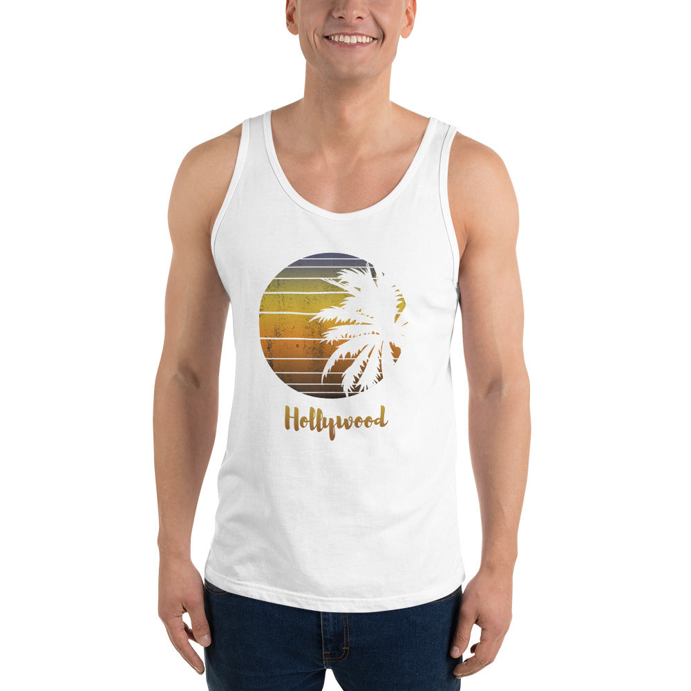 Retro Hollywood Florida  Palm Tree Vacation Souvenir Unisex Tank Top