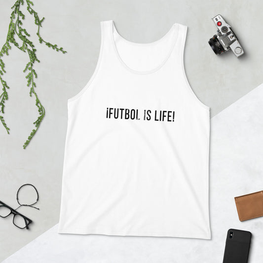 Funny Futbol Is Life Quote Football Soccer Fan Unisex Tank Top