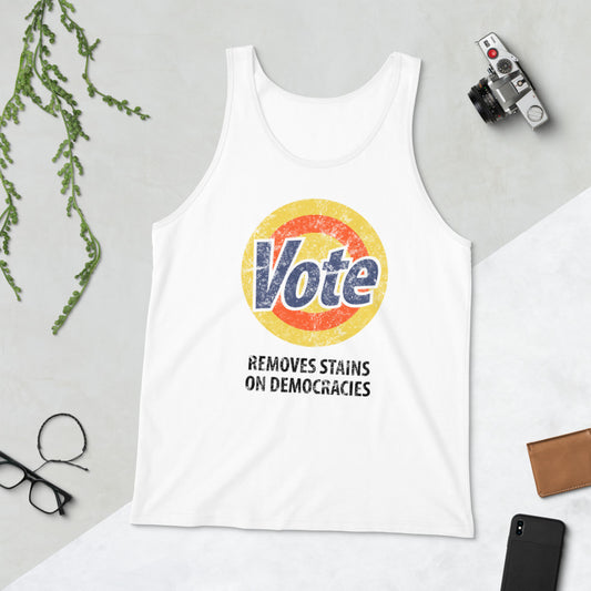 Vote Parody Political Democrats Funny Joke Anti Trump Unisex Tank Top