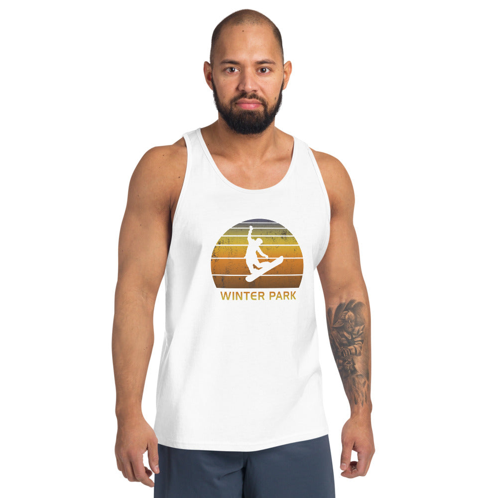 Retro Winter Park Colorado Snowboarding Fan Unisex Tank Top