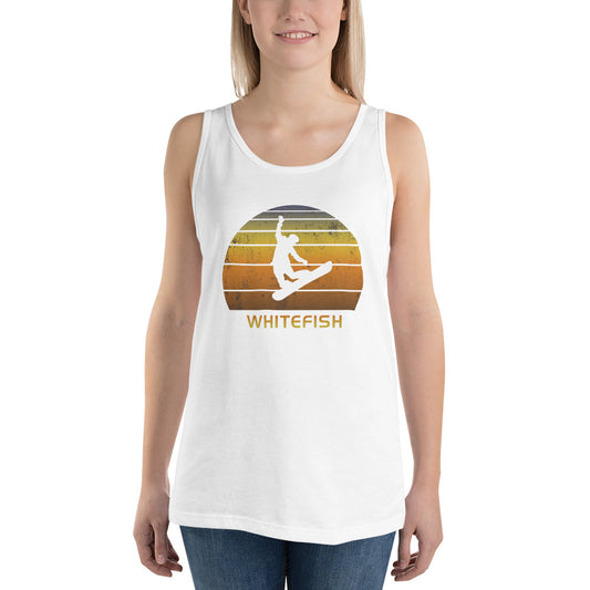 Retro Whitefish Montana Snowboarding Fan Unisex Tank Top