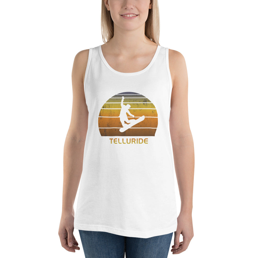 Retro Telluride Colorado Snowboarding Fan Unisex Tank Top