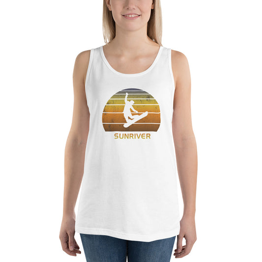 Retro Sunriver Oregon Snowboarding Fan Unisex Tank Top