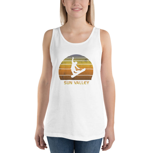 Retro Sun Valley Idaho Snowboarding Fan Unisex Tank Top