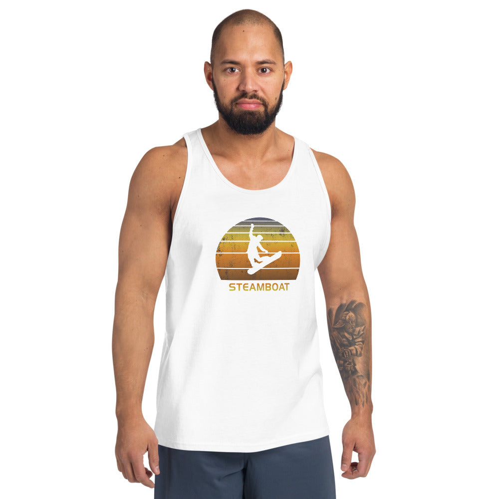 Retro Steamboat Colorado Snowboarding Fan Unisex Tank Top