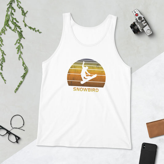 Retro Snowbird Utah Snowboarding Fan Unisex Tank Top