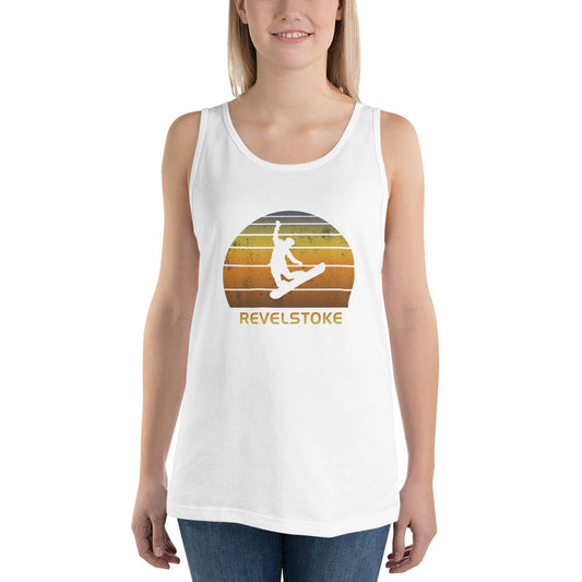 Retro Revelstoke Canada Snowboarding Fan Unisex Tank Top