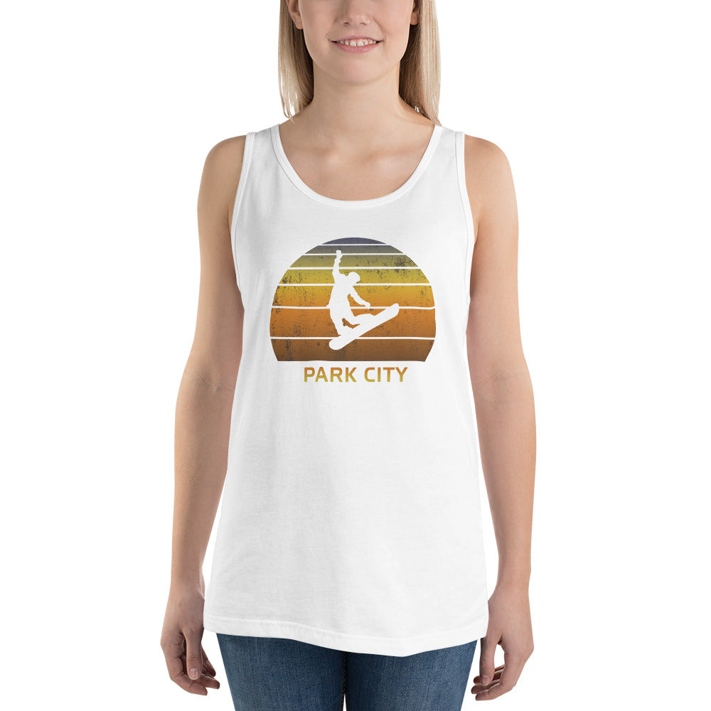 Retro Park City Utah Snowboarding Fan Unisex Tank Top