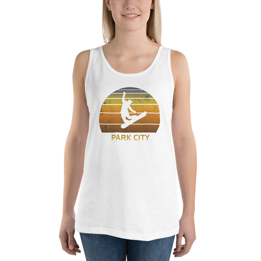 Retro Park City Utah Snowboarding Fan Unisex Tank Top