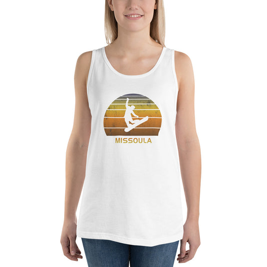 Retro Missoula Montana Snowboarding Fan Unisex Tank Top