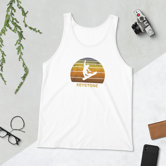 Retro Keystone Colorado Snowboarding Fan Unisex Tank Top