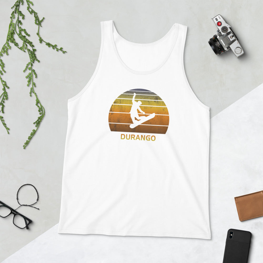 Retro Durango Colorado Snowboarding Fan Unisex Tank Top