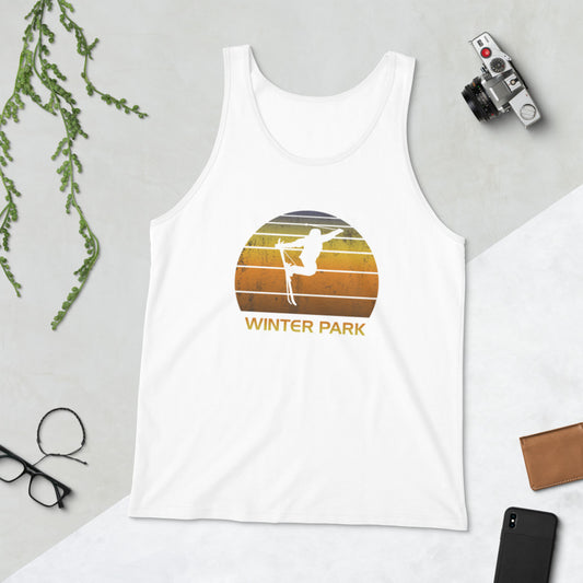 Cool Retro Winter Park Colorado Skiing Ski Fan Unisex Tank Top