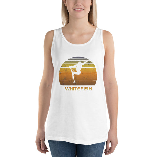 Cool Retro Whitefish Montana Skiing Ski Fan Unisex Tank Top