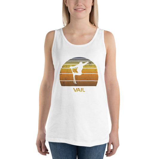 Cool Retro Vail Colorado Skiing Ski Fan Unisex Tank Top