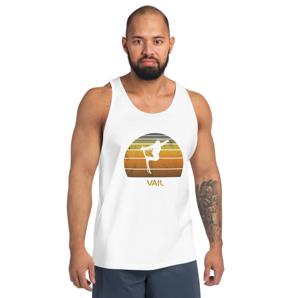 Cool Retro Vail Colorado Skiing Ski Fan Unisex Tank Top