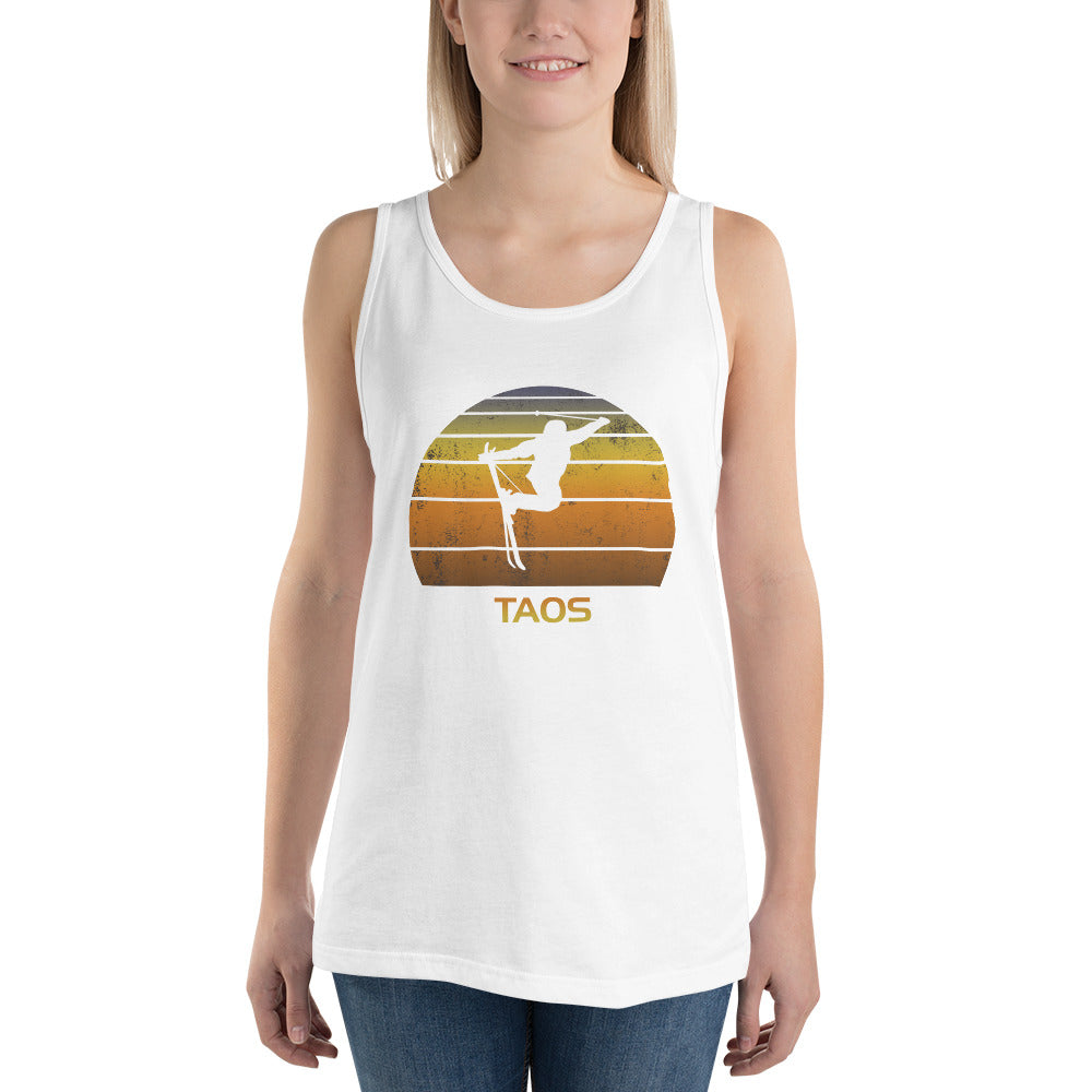 Cool Retro Taos New Mexico Skiing Ski Fan Unisex Tank Top